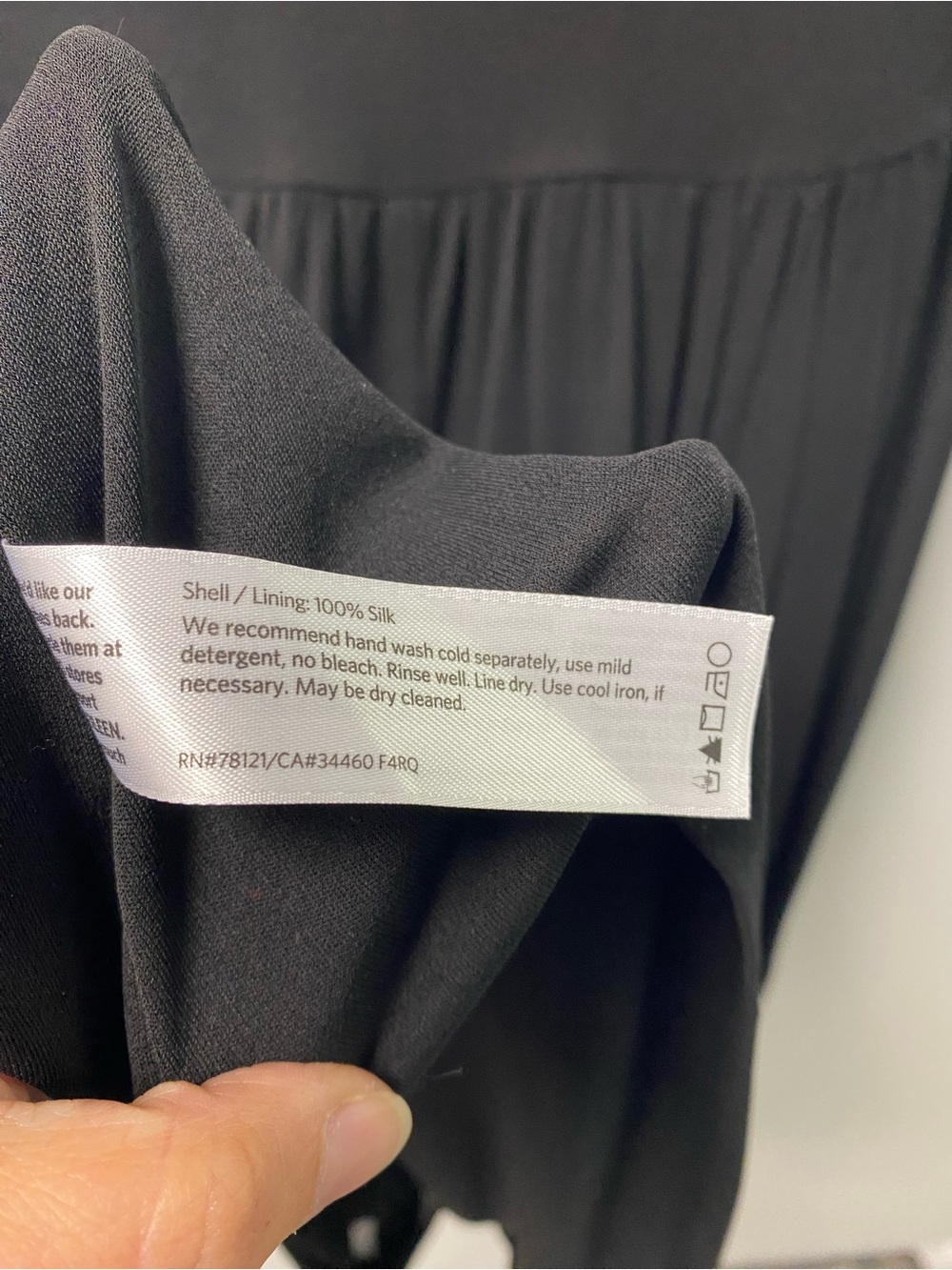 Eileen Fisher Black Sleeveless Dress with Draped Skirt - Picture 6 of 6